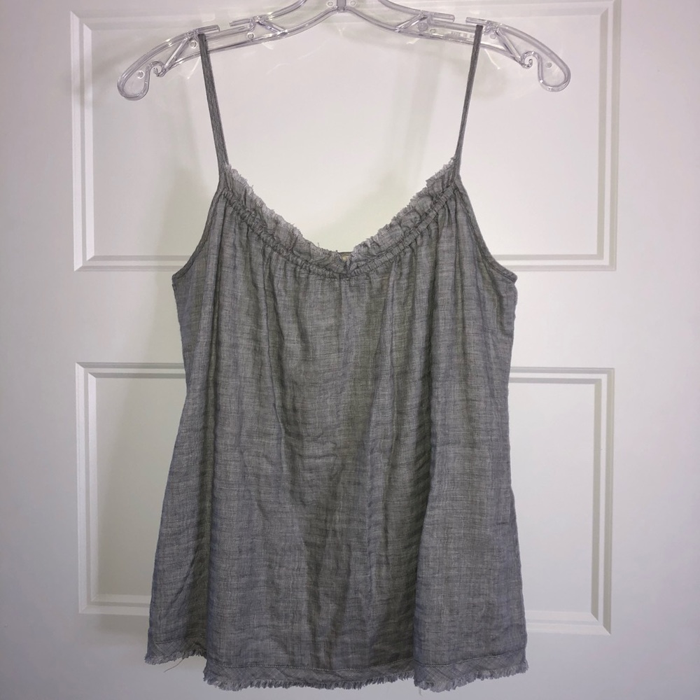 Grey Ruffle Tank Top